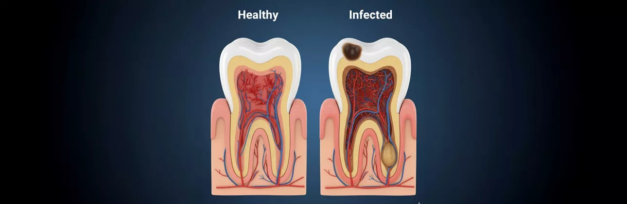 Patient experiencing cheek swelling following root canal treatment